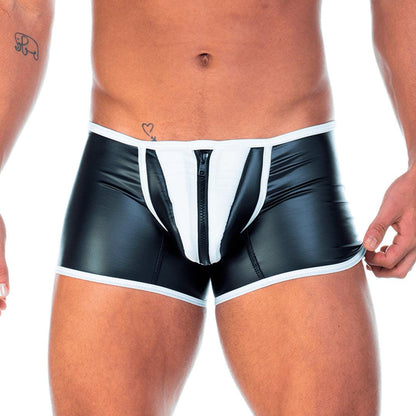 2 FETICHE WHITE ZIPPER TRUNK - Gigo Underwear & MensWear