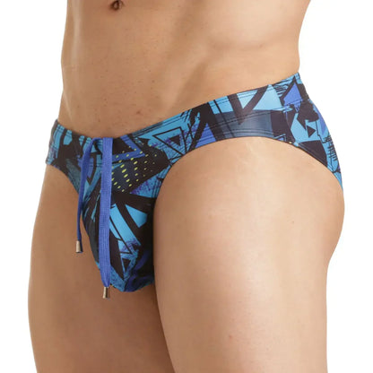 Abstract Swim Brief front view by Gigo Underwear