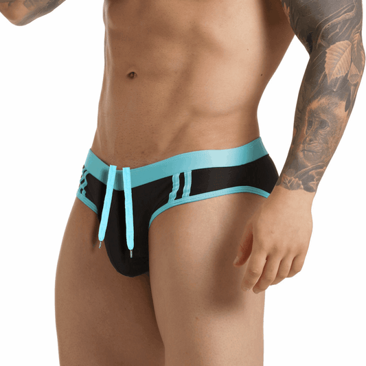 ACTIVE BLACK BLUE SWIM BRIEF - Gigo Underwear