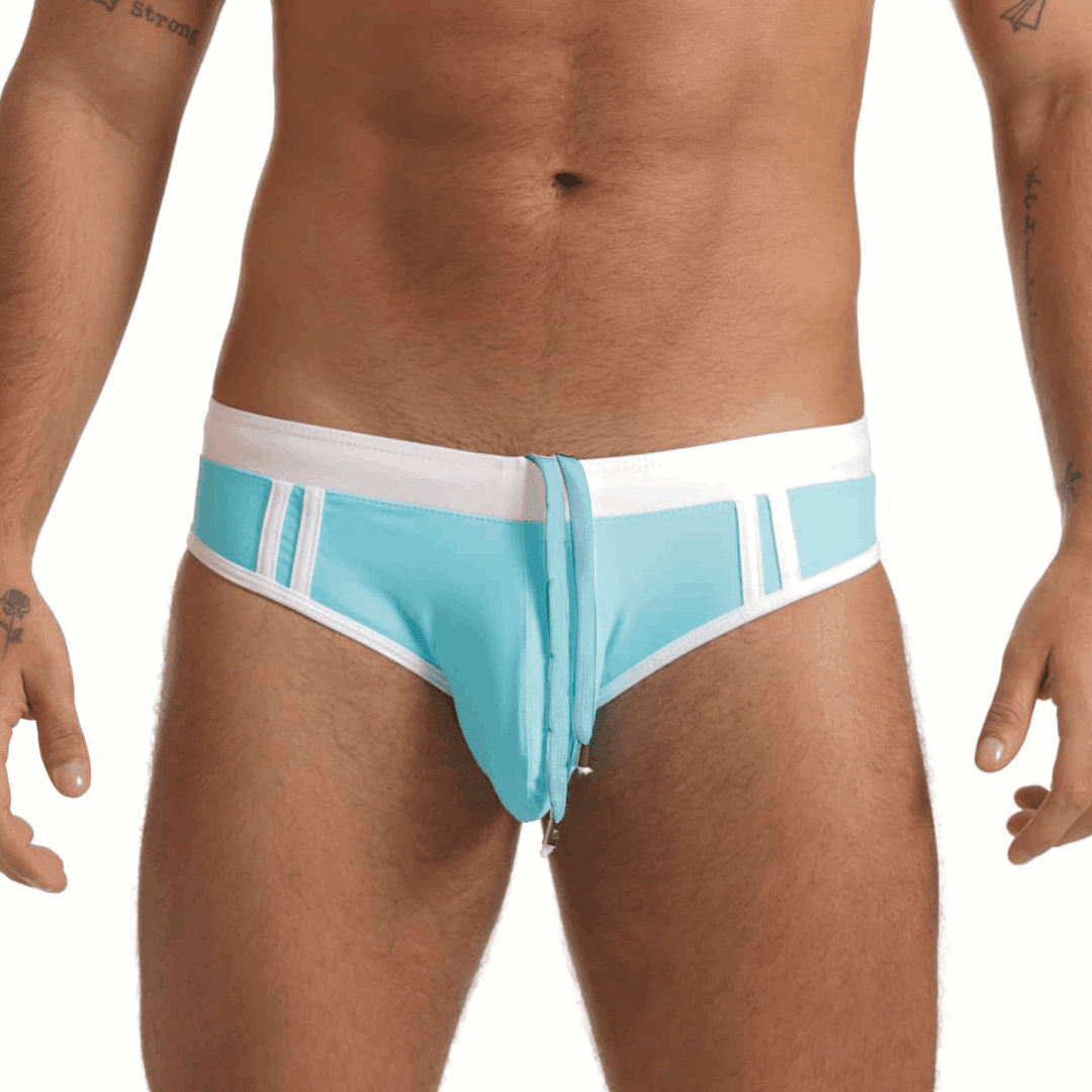 ACTIVE BLUE WHITE SWIM BRIEF - Gigo Underwear