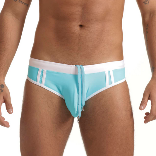 ACTIVE BLUE WHITE SWIM BRIEF