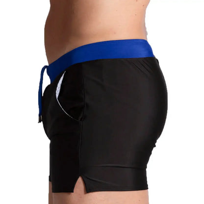 Alfa Black Blue Beachwear front view by Gigo Underwear