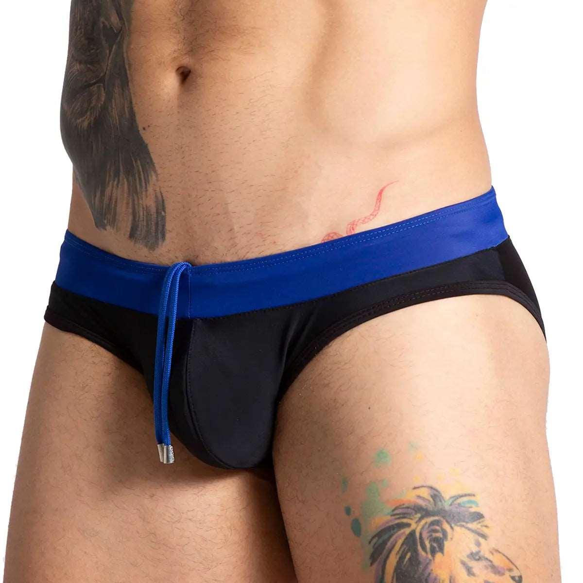 ALFA BLACK BLUE SWIM BRIEF - Gigo Underwear