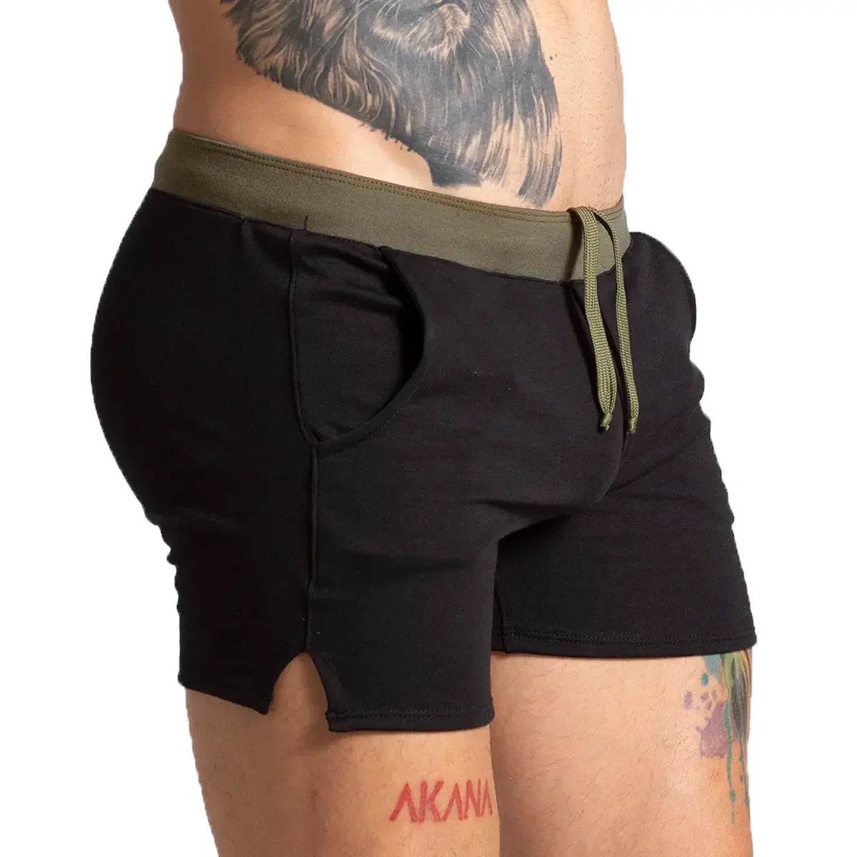 Alfa Black Green Short front view by Gigo Underwear