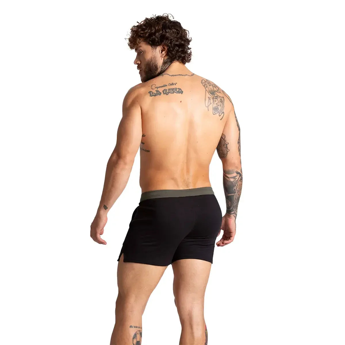 Alfa Black Green Short on model by Gigo Underwear