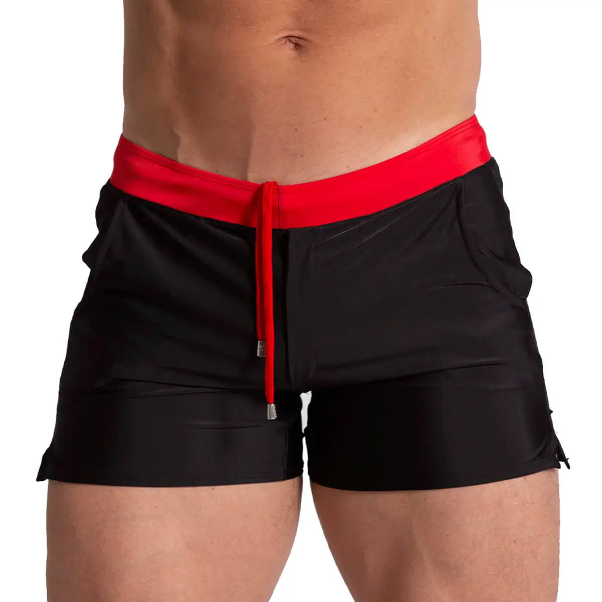 ALFA BLACK RED BEACHWEAR