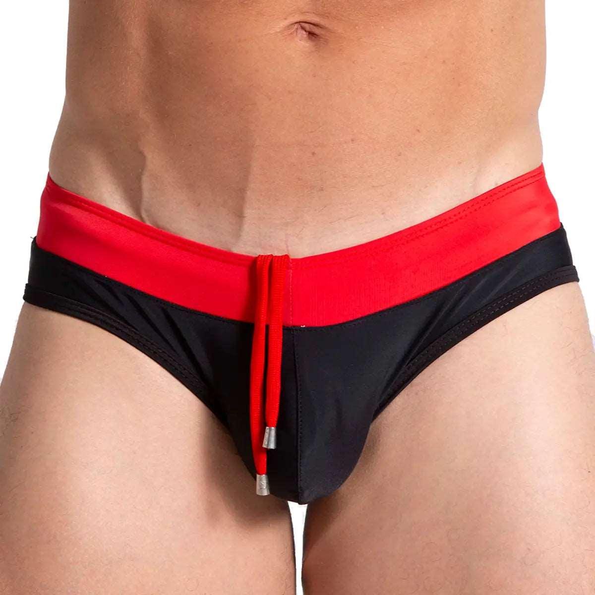 ALFA BLACK RED SWIM BRIEF - Gigo Underwear