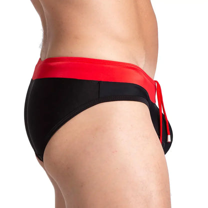 Alfa Black Red Swim Brief back view by Gigo Underwear