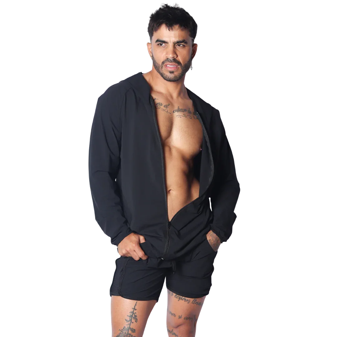 Ambitious Black Jacket on model by Gigo Underwear