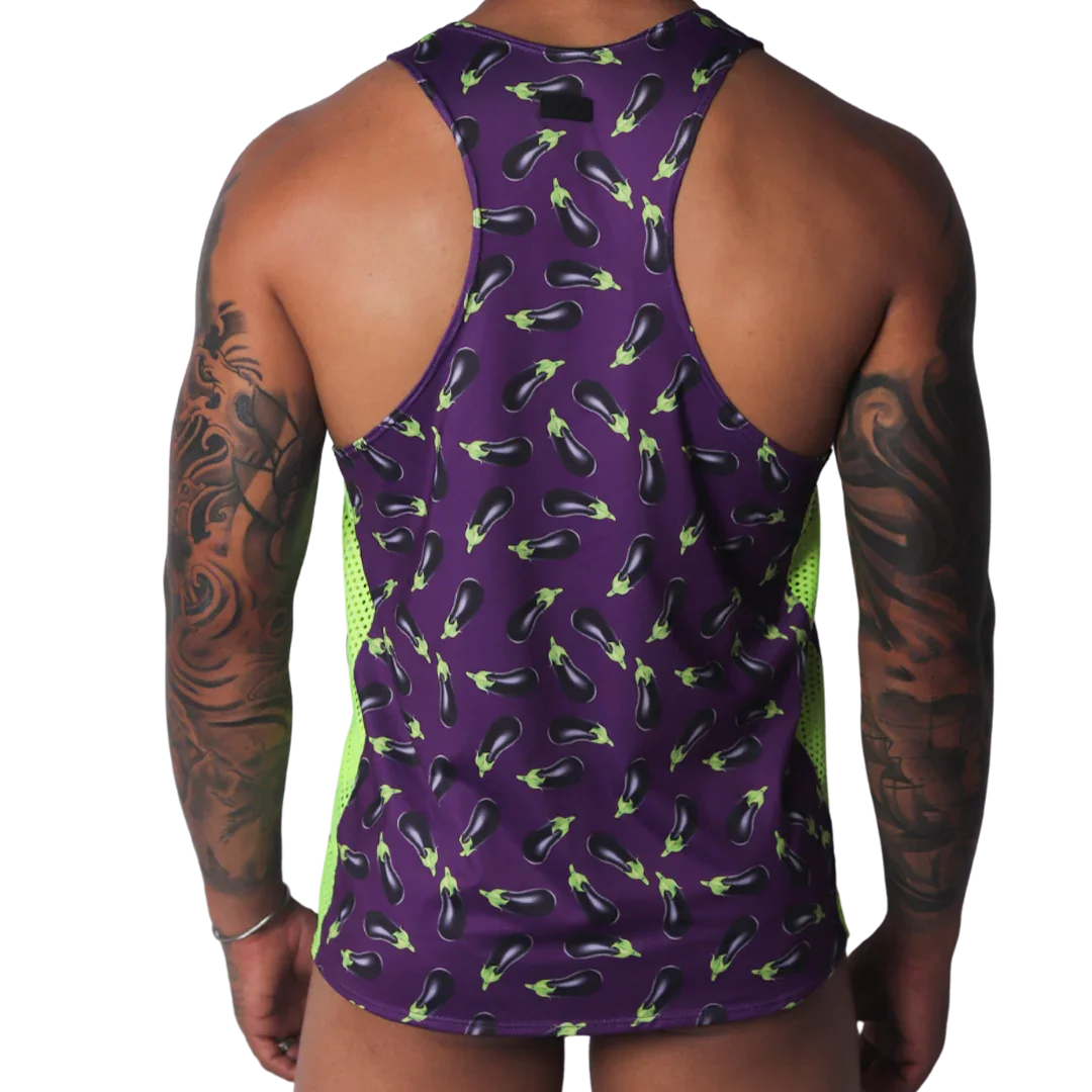 Aubergine Tank back view by Gigo Underwear