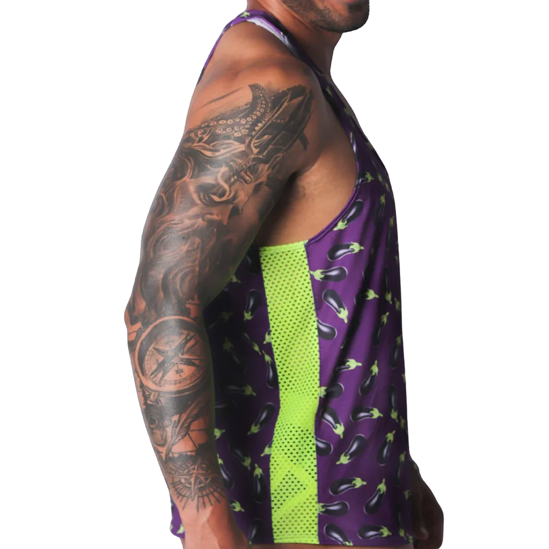 Aubergine Tank front view by Gigo Underwear