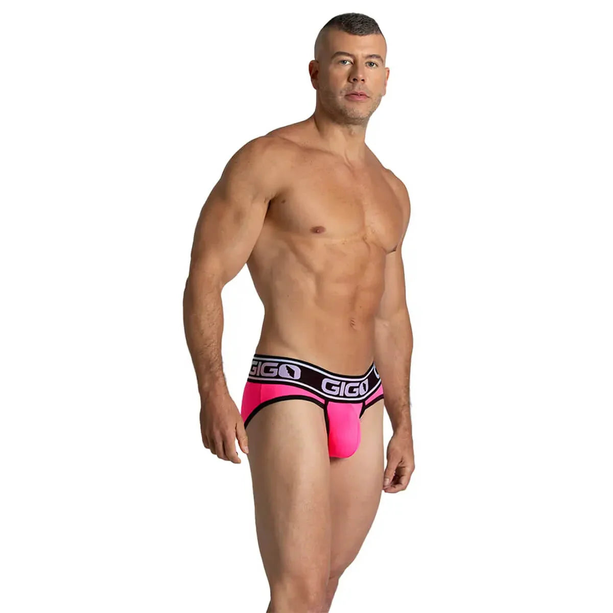 Audacy Fuchsia Brief de Gigo Underwear, brief fucsia para hombre con pretina negra marcada y fit moderno con soporte