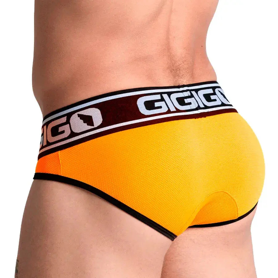 Audacy Orange Brief back view by Gigo Underwear