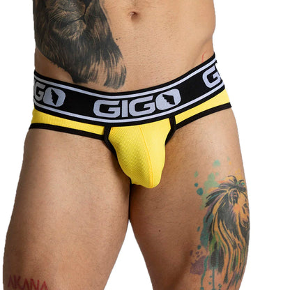 Audacy Yellow Brief front view by Gigo Underwear