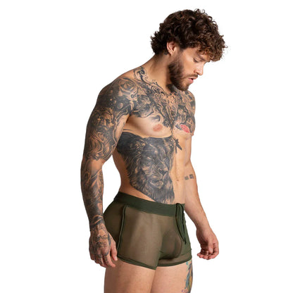 Bahia Green Hotshort back view by Gigo Underwear