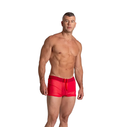 Bahia Red Hotshort on model by Gigo Underwear