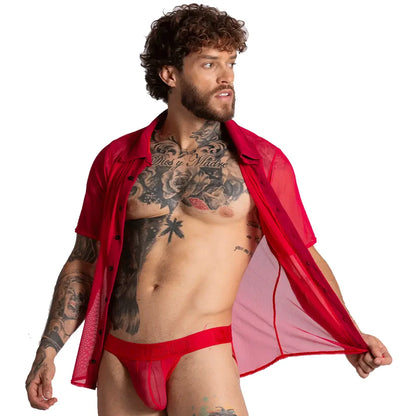Bahia Red Shirt back view by Gigo Underwear
