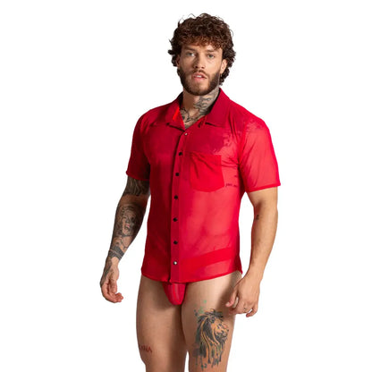 Bahia Red Shirt on model by Gigo Underwear