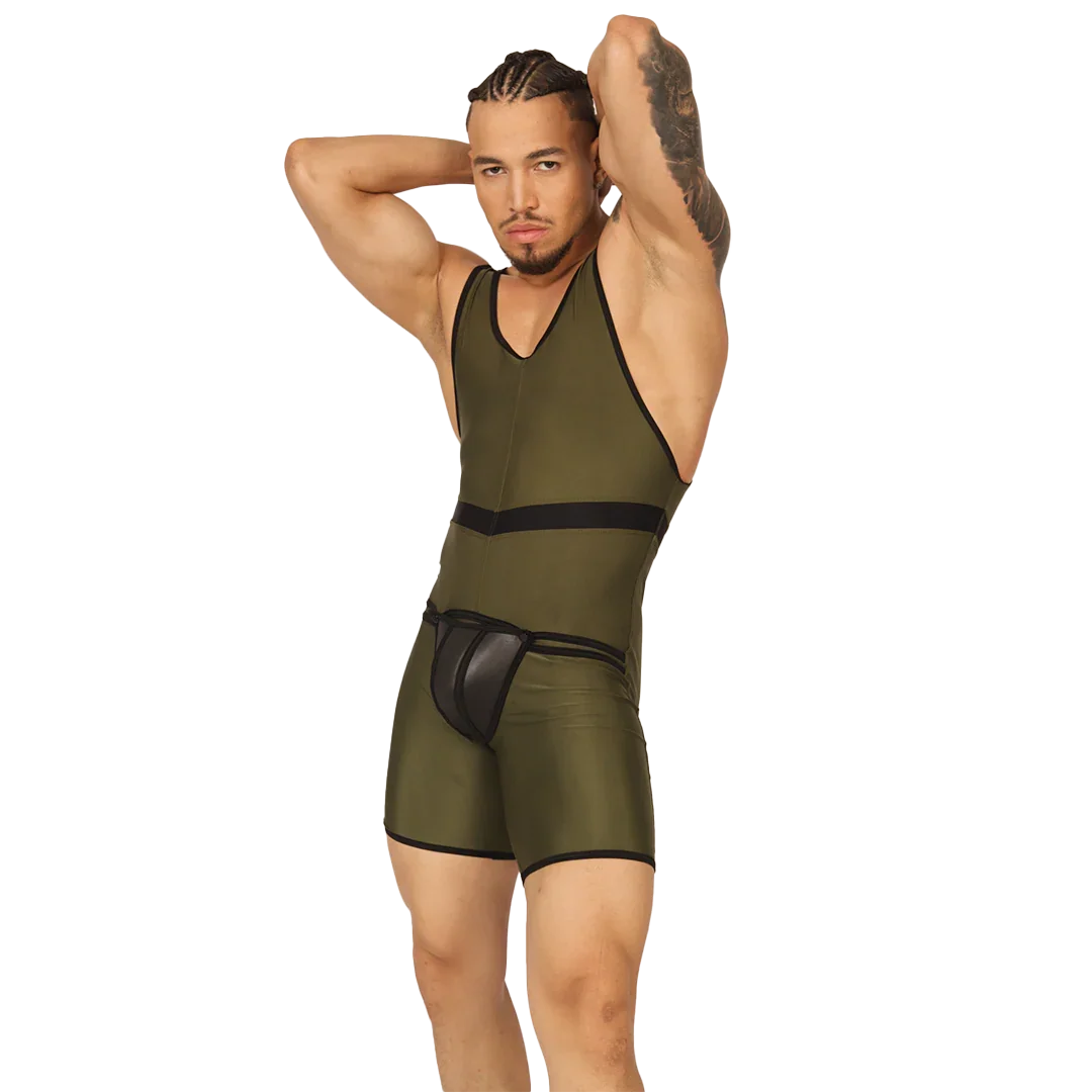Boxing Green Body on model by Gigo Underwear
