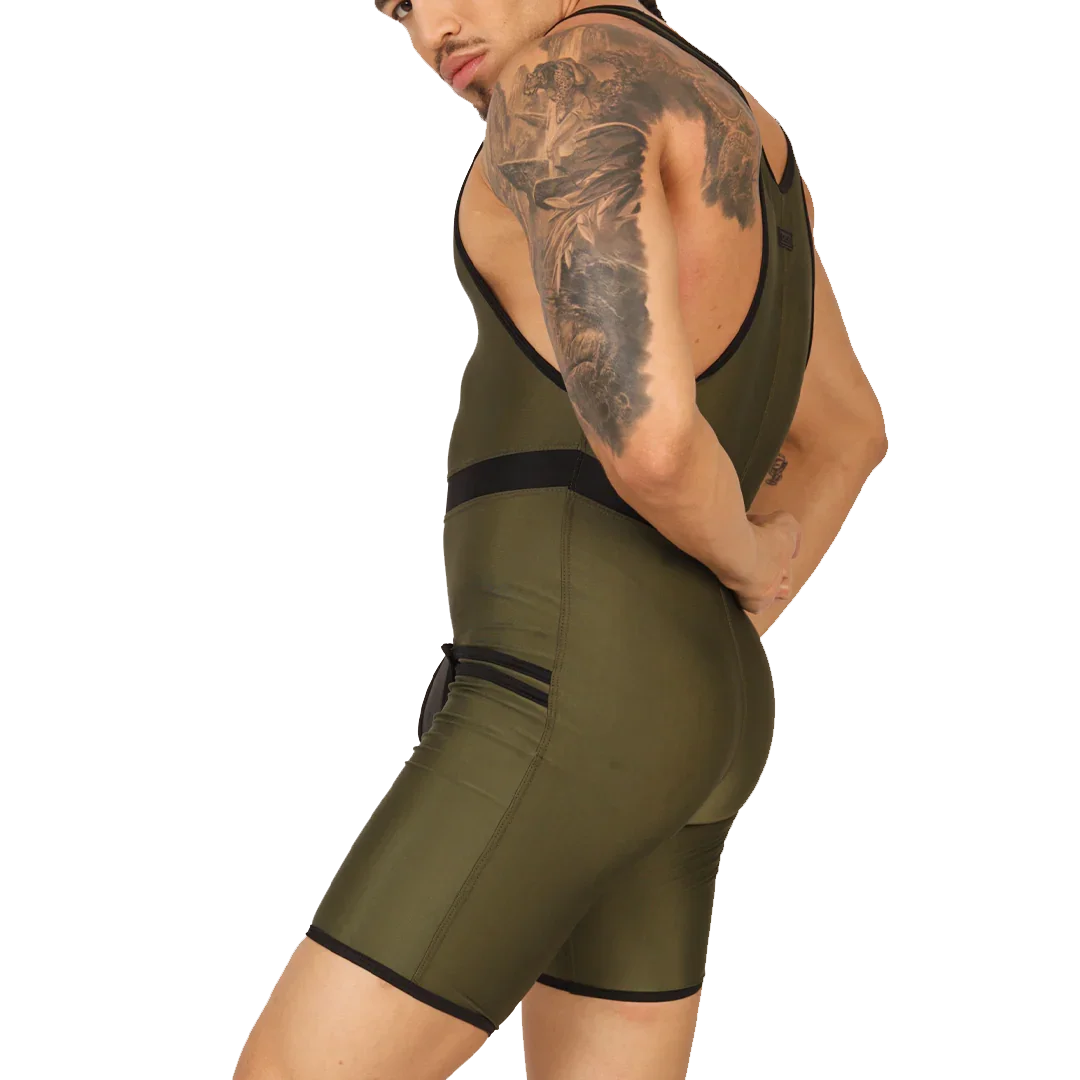 Boxing Green Body front view by Gigo Underwear