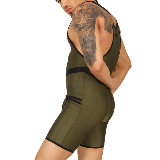 BOXING GREEN BODY - Men's Fetish Bodywear with Sexy Details