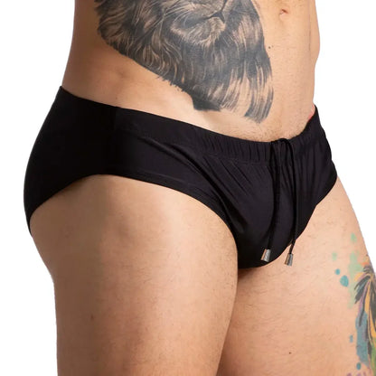 Brazilian Black Swim Brief back view by Gigo Underwear