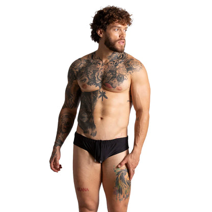 Brazilian Black Swim Brief on model by Gigo Underwear