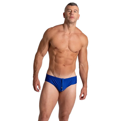Brazilian Blue Swim Brief on model by Gigo Underwear