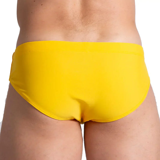Brazilian Yellow Swim Brief front view by Gigo Underwear