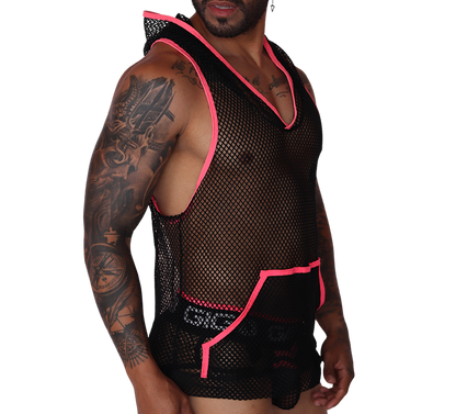 Boox Fuchsia Hoody T Shirt front view by Gigo Underwear