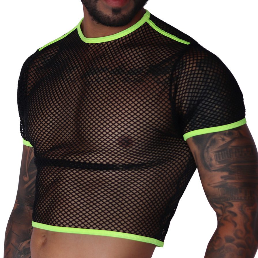 Boox Yellow Crop Top front view by Gigo Underwear
