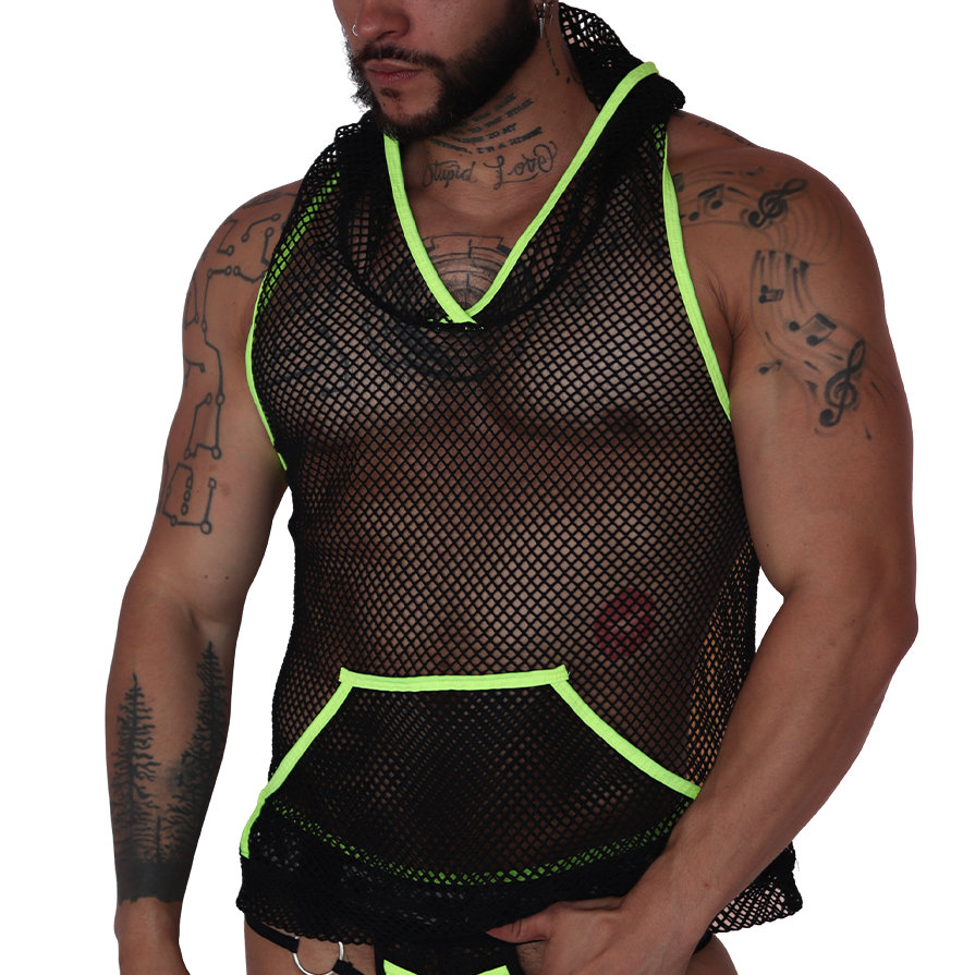 Boox Yellow Hoody T Shirt front view by Gigo Underwear