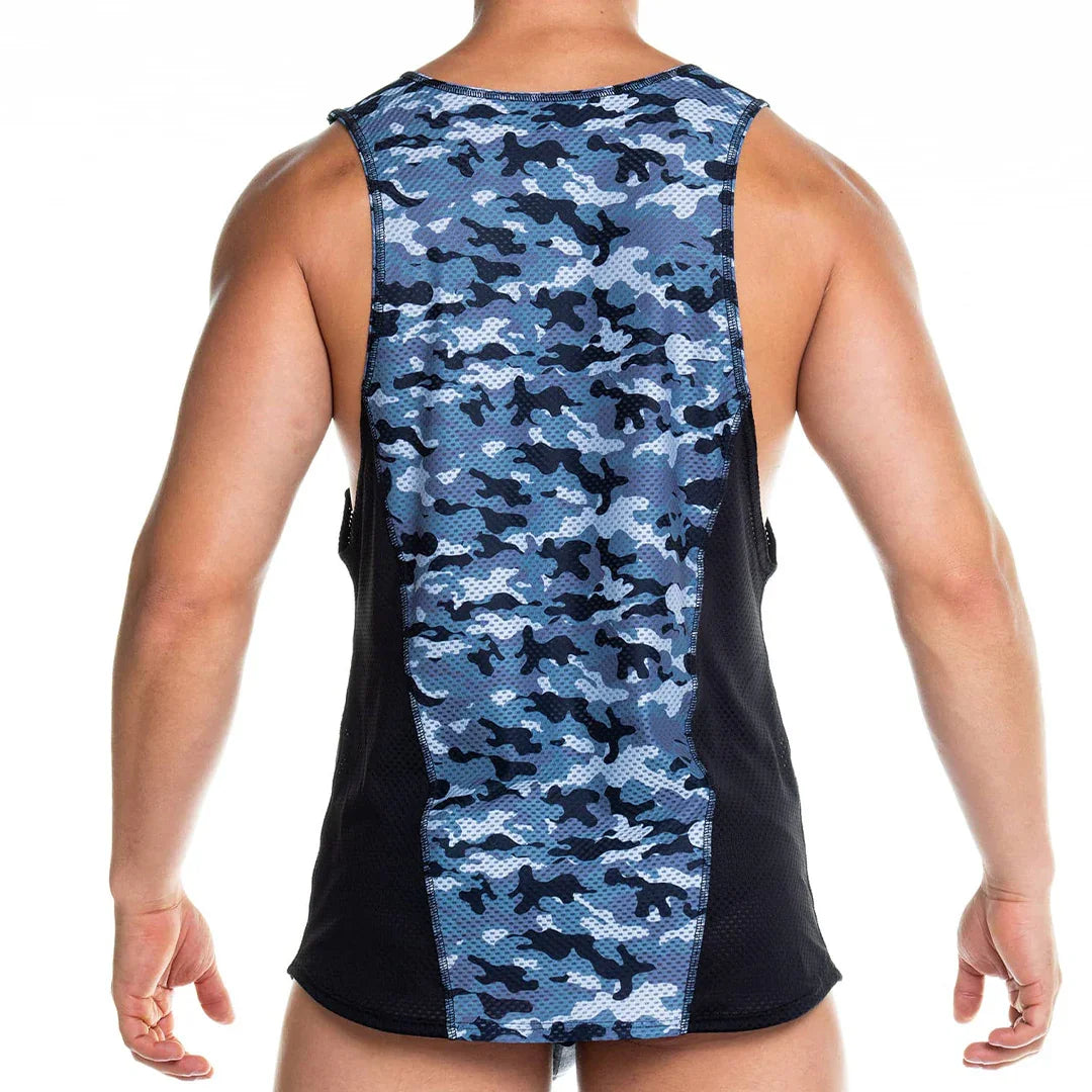 Camo Black Tank back view by Gigo Underwear