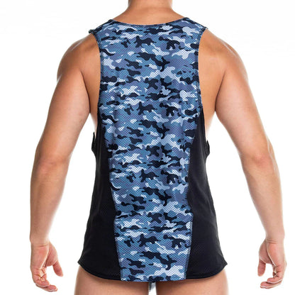 Camo Black Tank back view by Gigo Underwear