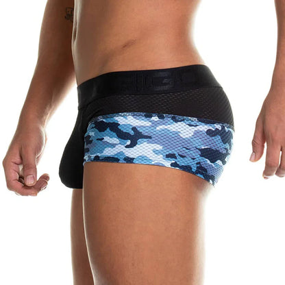 Camo Black Trunk front view by Gigo Underwear
