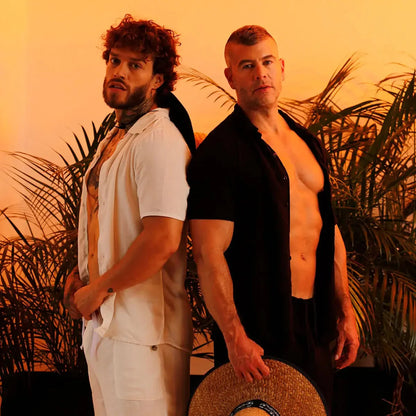Chalis Beige Shirt on model by Gigo Underwear