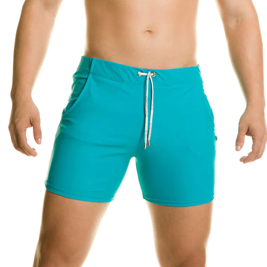 Classic Blue Beachwear front view by Gigo Underwear