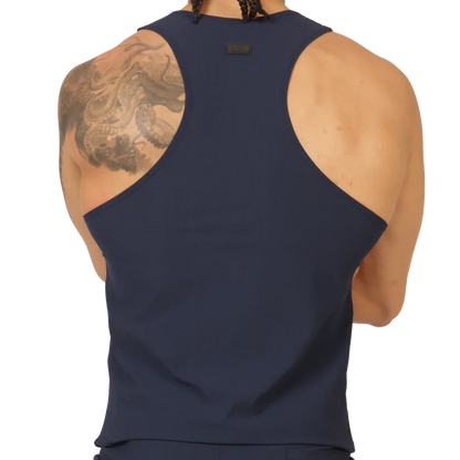 Club Blue Tank back view by Gigo Underwear
