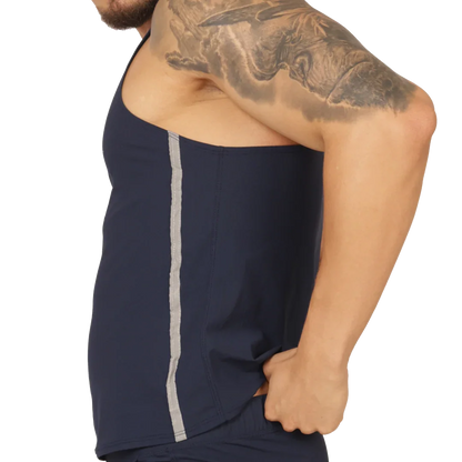 Club Blue Tank front view by Gigo Underwear