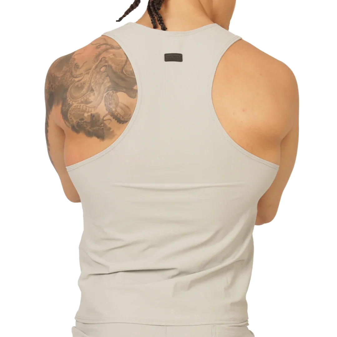 Club Gray Tank front view by Gigo Underwear