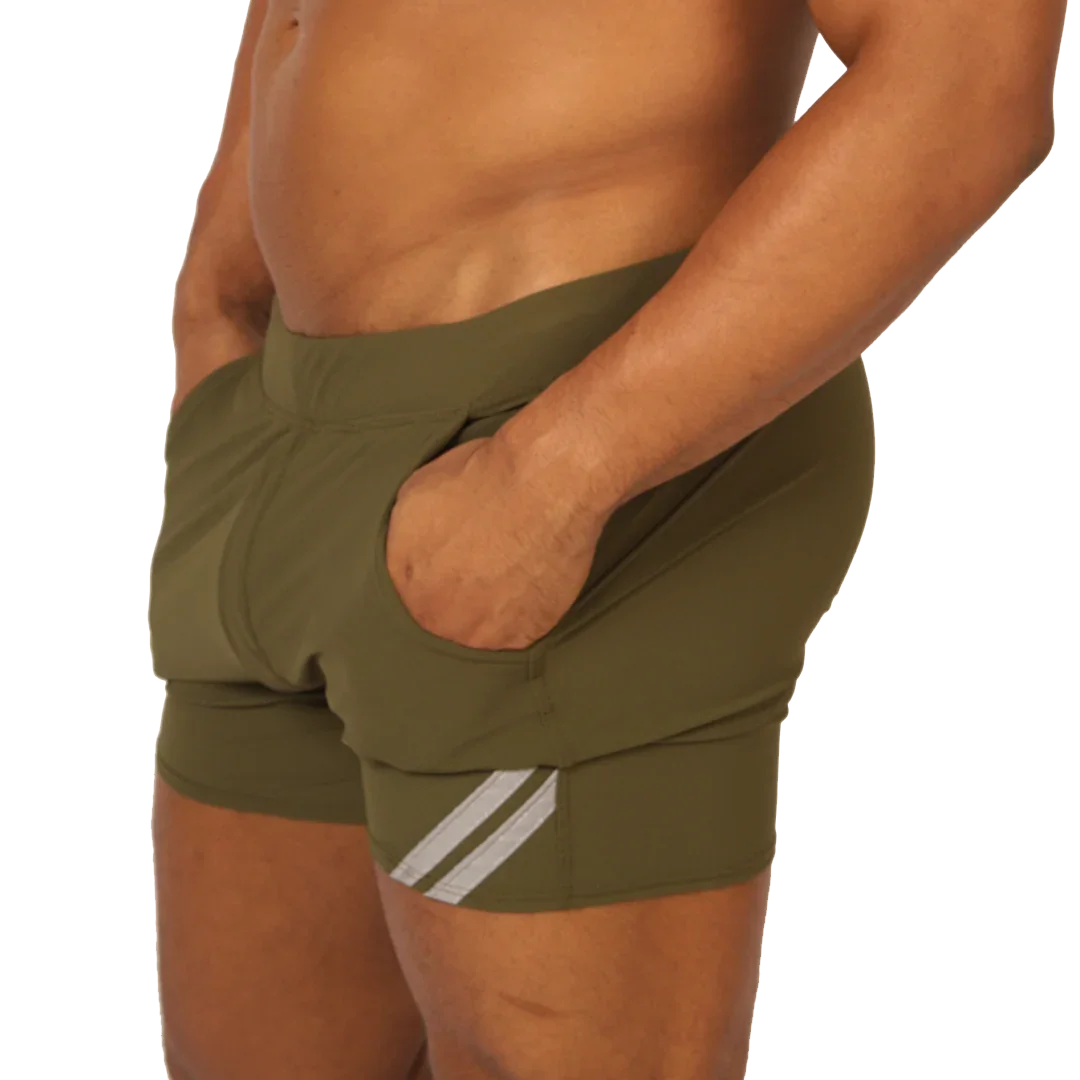 Club Green Short front view by Gigo Underwear