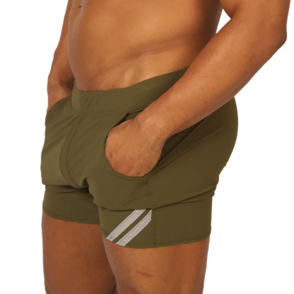 Club Green Short front view by Gigo Underwear