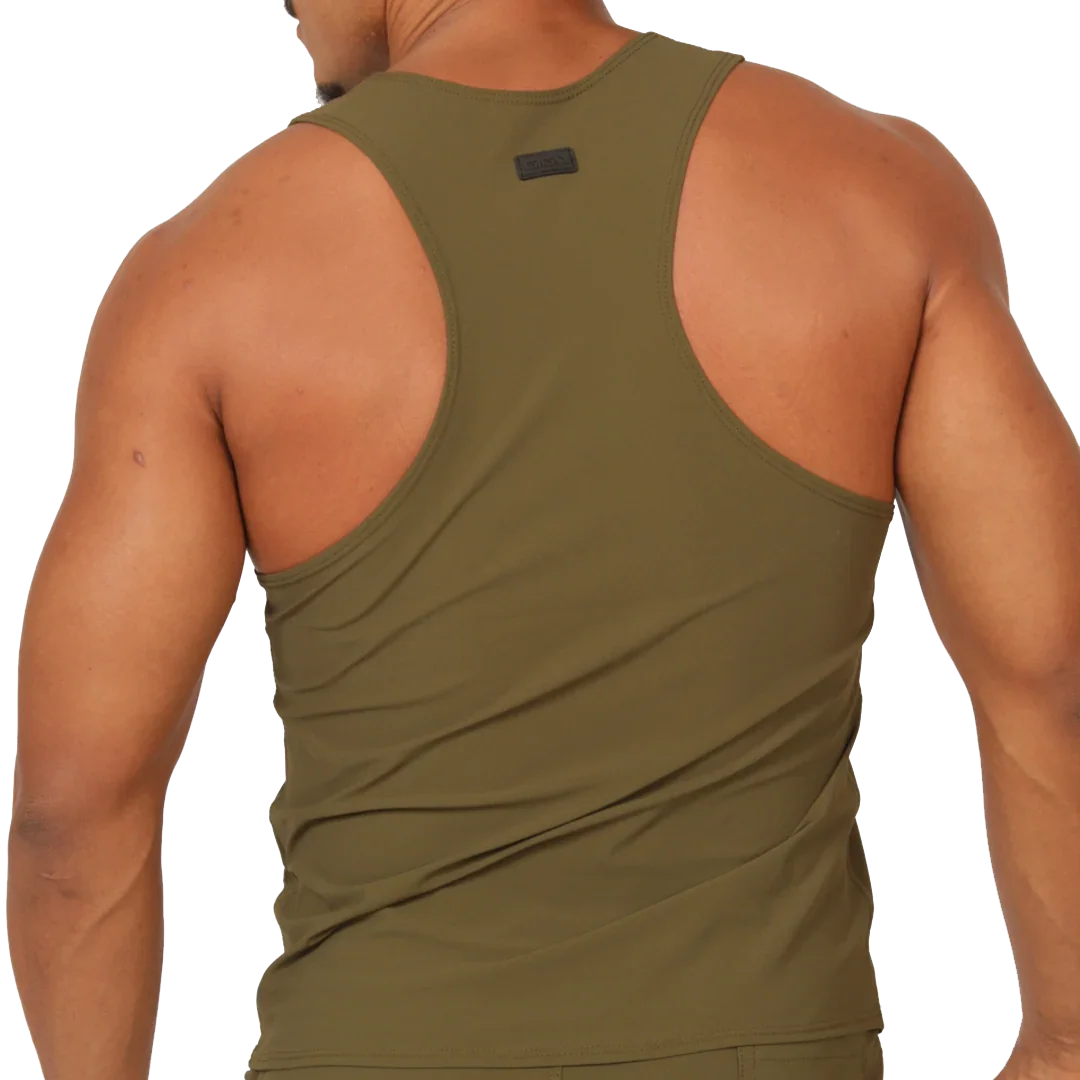 Club Green Tank back view by Gigo Underwear