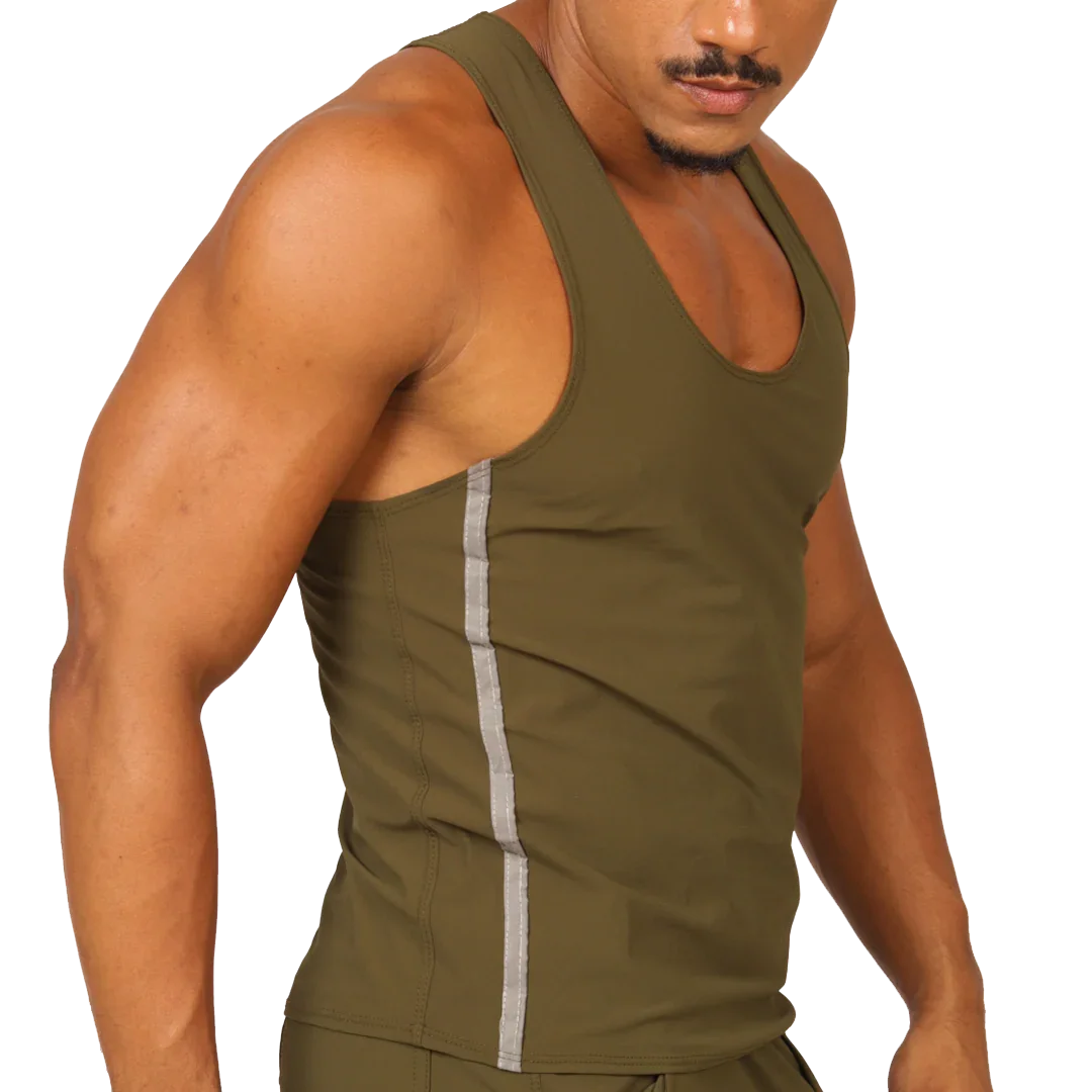 Club Green Tank front view by Gigo Underwear