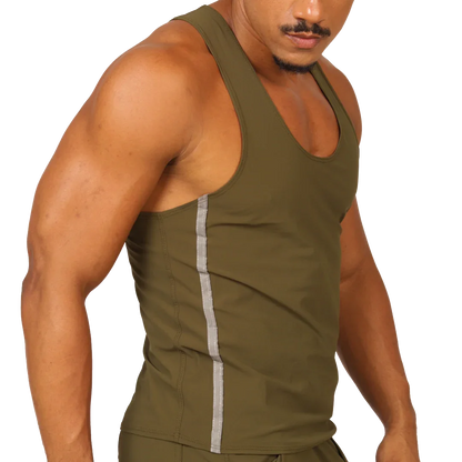 Club Green Tank front view by Gigo Underwear