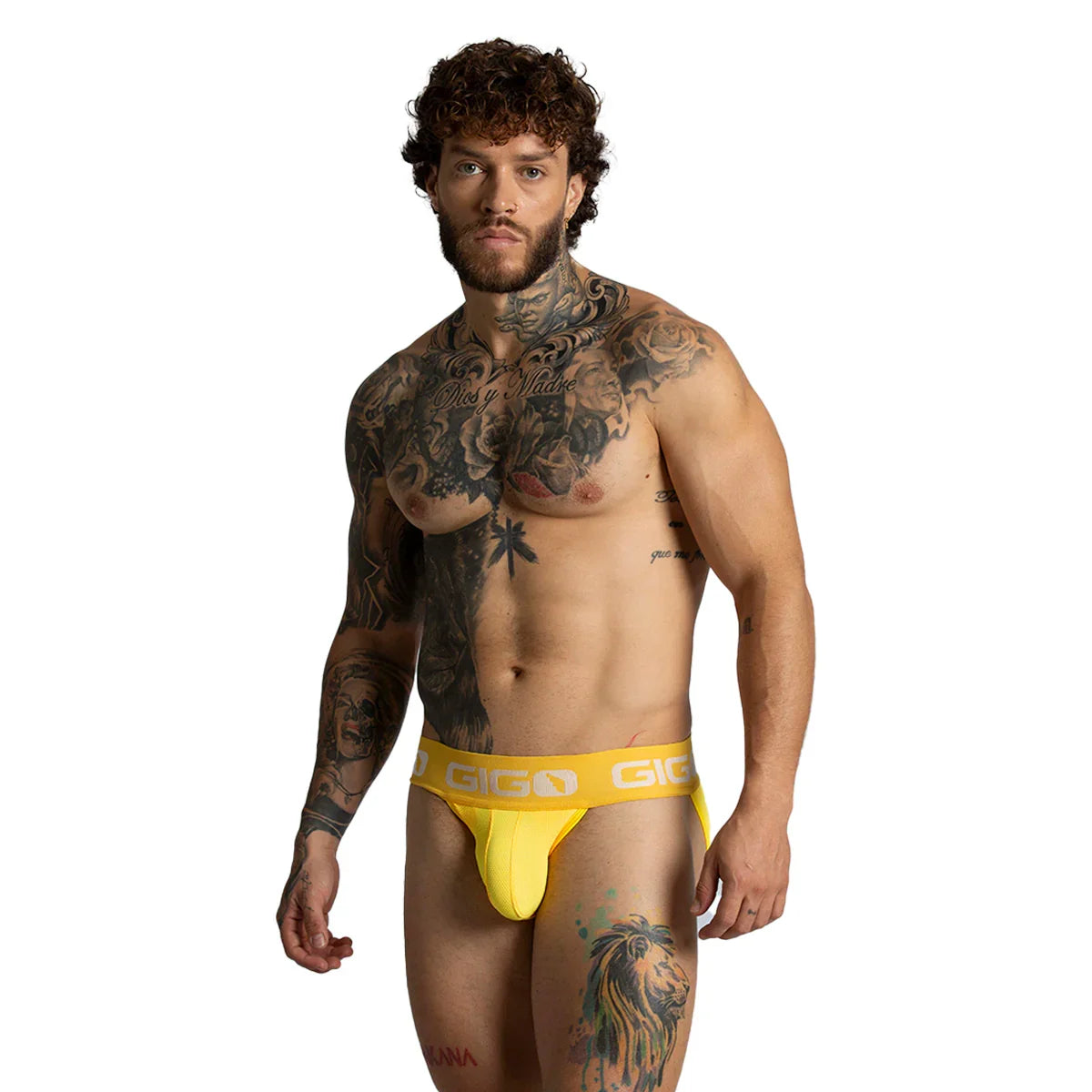 Colors Yellow Brief de Gigo Underwear, brief amarillo para hombre con textura, pouch de soporte y pretina premium marcada
