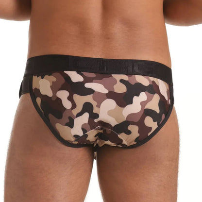 Combat Brown Brief back view by Gigo Underwear