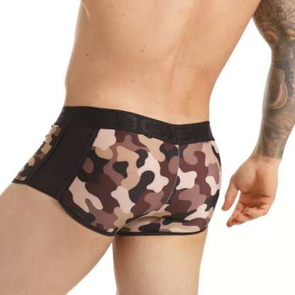 Combat Brown Trunk front view by Gigo Underwear