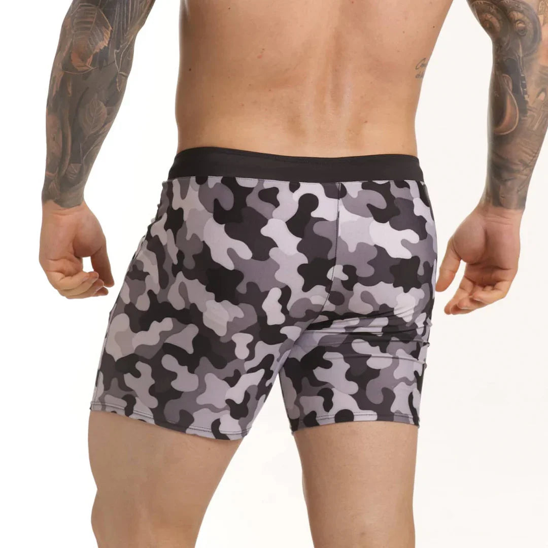 Combat Gray Beachwear back view by Gigo Underwear