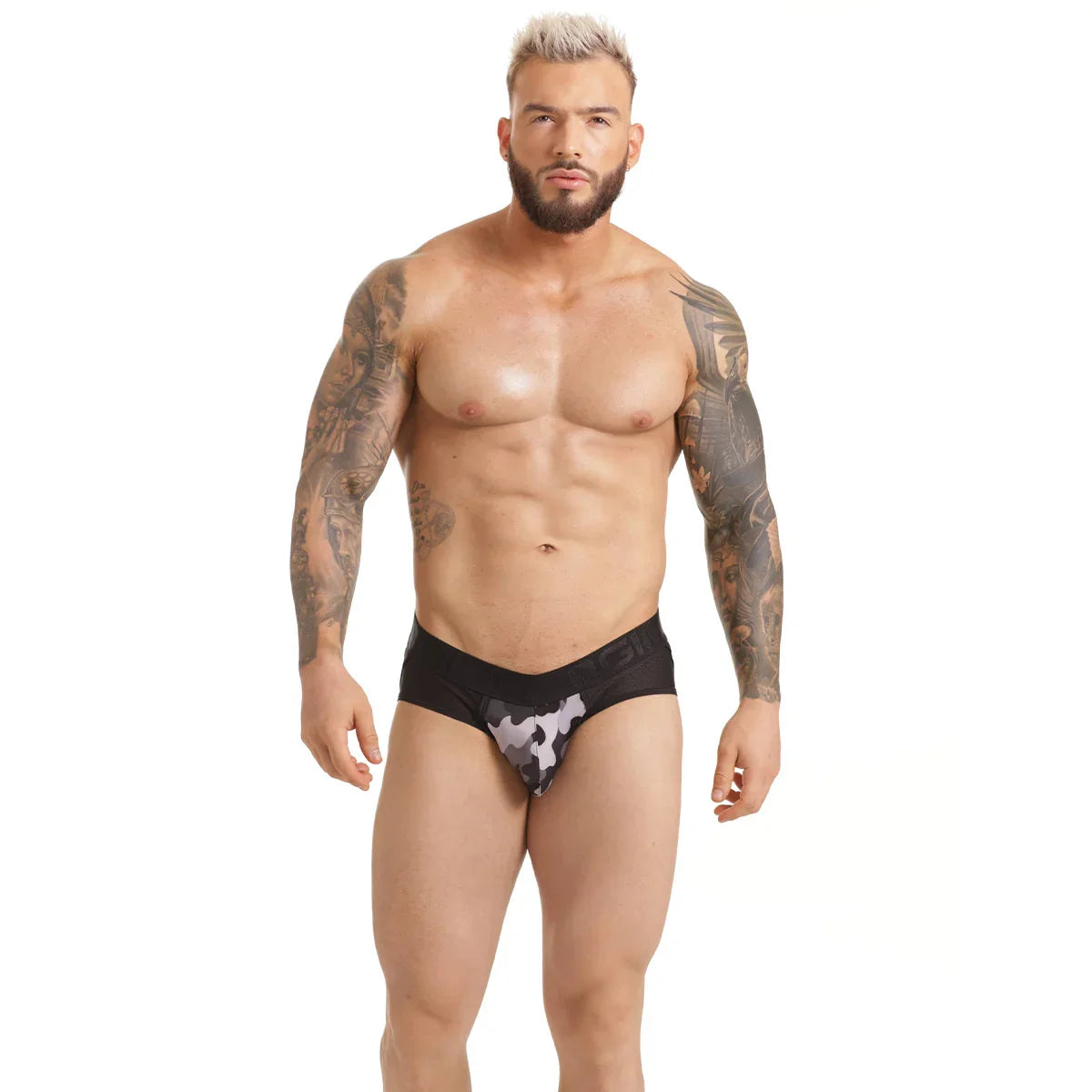 Combat Gray Brief Jockstrap by Gigo Underwear